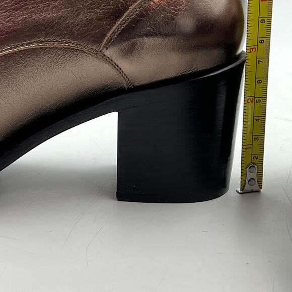 The Office of Angela Scott Women’s Miss Button Bronze Metallic Heeled Oxfords - Picture 10 of 11